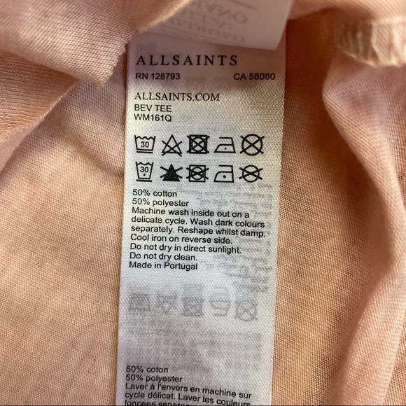 All Saints Pink and White Short Sleeve Tee - Picture 11 of 11